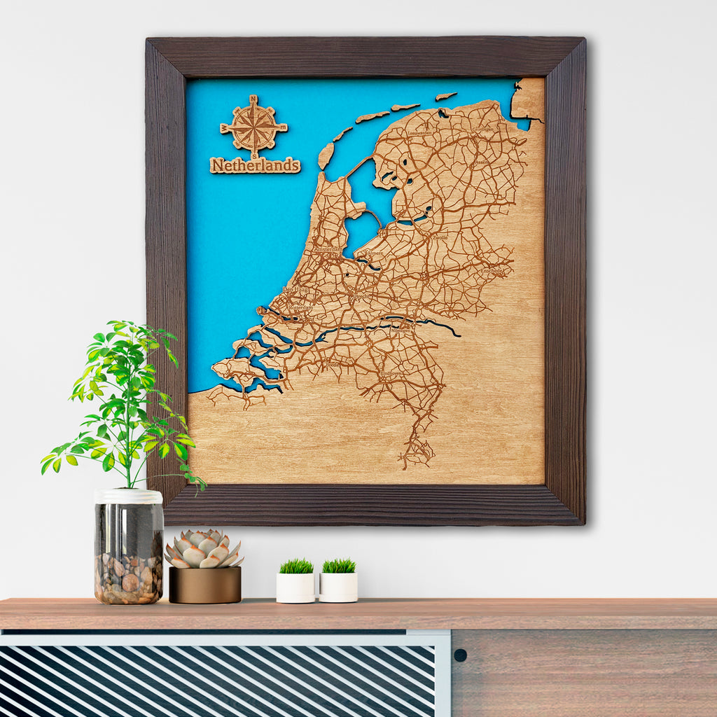 Wooden Country Map