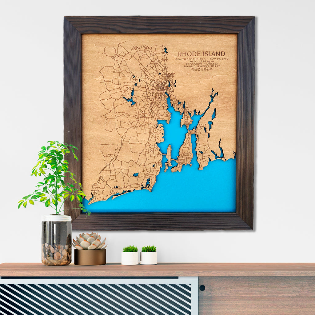 Wooden State Map